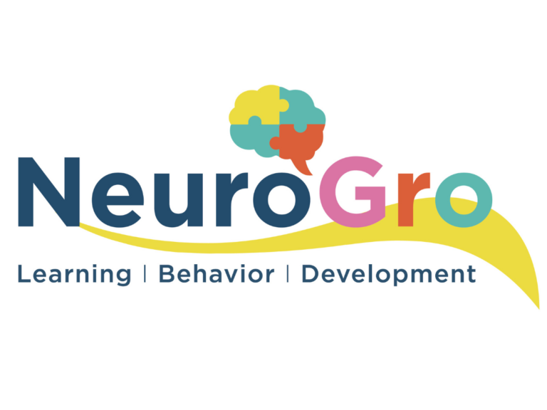 NeuroGro Logo with a brain pictures as puzzle pieces